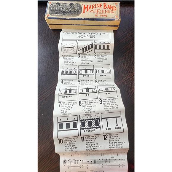 Vintage Hohner Pocket Pal Harmonica - Classic Hohner Blues Harmonica - Picture 7 of 7